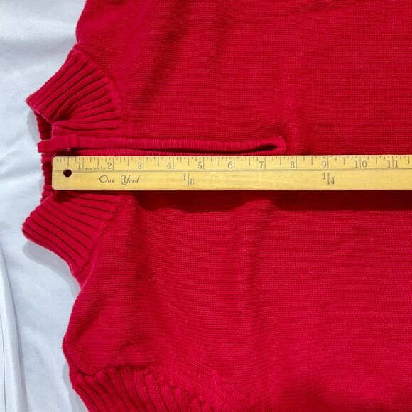 St Johns Bay XL Cotton Red Quarter Zip Sweater - Picture 8 of 11